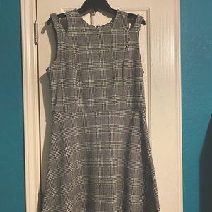Plaid fit and flare dress